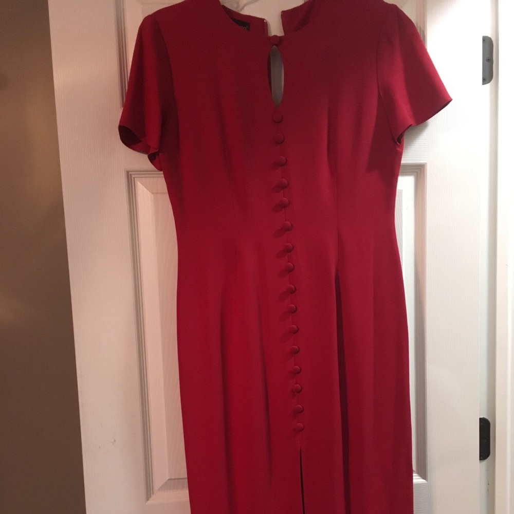 Sale 3 / $15✅Vintage red dress 1980s shoulder pads